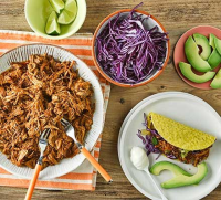 Pulled pork tacos with pineapple salsa recipe - BBC Good Food image