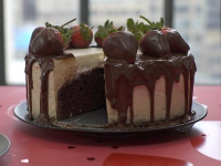 Chocolate-Covered Strawberry Cheesecake Recipe | Food ... image
