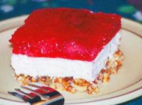 Strawberry Jello-Pretzel Dessert - Just A Pinch Recipes image