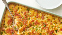 Creamy Scalloped Potatoes with Ham and Peas Recipe ... image
