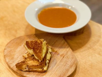 Tomato Soup with Grilled Cheese Recipe | Michael Symo… image
