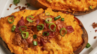 Twice-Baked Sweet Potatoes (Savory, With Bacon) | Kitchn image