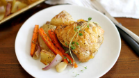 One-Pan Crispy Chicken Thighs with Roasted Vegetables ... image