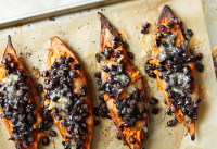 Loaded Sweet Potatoes With Black Beans and Cheddar Reci… image