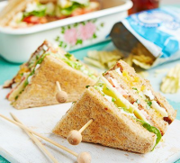 Egg & cress club sandwich recipe - BBC Good Food image