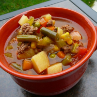 Grandma's Slow Cooker Beef and Vegetable Soup Recipe ... image