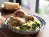 Chicken Drumsticks with Broccoli Orzo Recipe | Valerie ... image