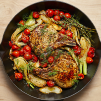 Pan-Seared Pork Chops with Roasted Fennel and Tomatoes … image