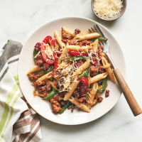 Penne with Sausage and Peppers Recipe | MyRecipes image