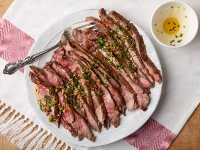 Simple Broiled Flank Steak with Herb Oil - Food Network image