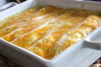 White Chicken Enchiladas with White Sauce - Mom's Cravings image