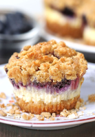 Blueberry Crumble Mini Cheesecakes - Cakescottage image