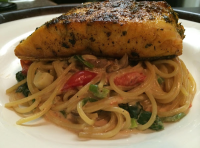 Herb Crusted Salmon w/ Pasta Florentine - Just A Pinch Recip… image