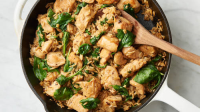 One-Pot Creamy Garlic Chicken and Rice - tablespoon.com image