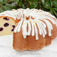Lemon Blueberry Sour Cream Pound Cake | My Cake School image