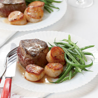 Steak and Scallops with Champagne-Butter Sauce Rec… image