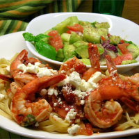 Fire Roasted Tomato and Feta Pasta with Shrimp - Allrecipes image