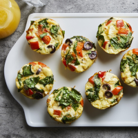 Greek Muffin-Tin Omelets with Feta & Peppers Recipe ... image