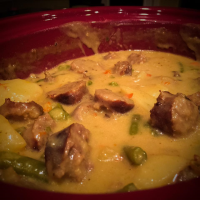 Cheesy Brat Stew for the Slow Cooker Recipe | Allrecipes image