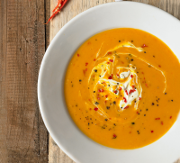Butternut squash soup with chilli & crème fraîche recipe ... image