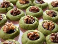 Matcha Thumbprint Cookies with Chocolate and Walnuts ... image
