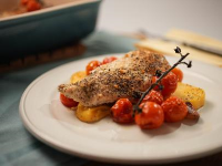 Roast Chicken Breast with Polenta and Cherry Tomatoes ... image
