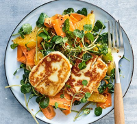 Halloumi, carrot & orange salad recipe - BBC Good Food image
