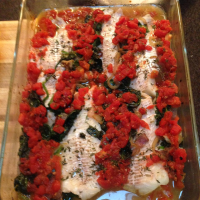 Baked Haddock with Spinach and Tomatoes Recipe | Allrecip… image
