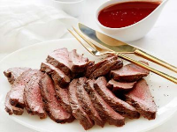 Flat Iron Steak with Red Wine Sauce Recipe | Giada De ... image