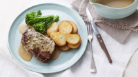 Fillet steak with peppercorn sauce recipe - BBC Food image