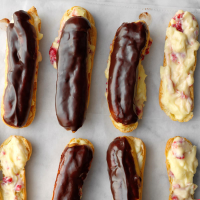 Chocolate-Glazed Raspberry Eclairs Recipe: How to Make It image