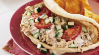 Slow-Cooker Greek Chicken Pita Folds Recipe - BettyCrock… image