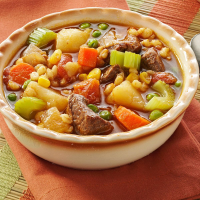 Vegetable Beef Barley Soup Recipe: How to Make It image