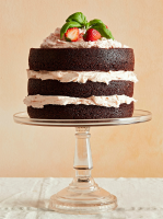 Dark Chocolate Cake with Fresh Strawberry Buttercream ... image
