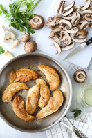 Chicken and Mushrooms in a Garlic White Wine ... - Skinnyt… image