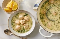 Youvarlakia Avgolemono (Lemony Greek Meatball Soup… image