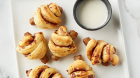 Cinnamon Roll-Wrapped Sausage with Maple Dipping S… image