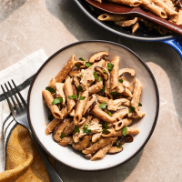 One-Pot Creamy Chicken & Mushroom Pasta Recipe | Eatin… image