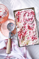 No-Churn Rhubarb-Raspberry Ice Cream | Southern Living image