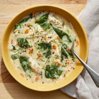 Lemony Chicken and Spinach Soup Recipe | MyRecipes image