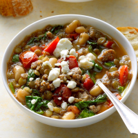 Spinach and Sausage Lentil Soup Recipe: How to Make It image