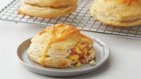 Freezer-Friendly Ham and Cheese Breakfast Biscuit Bom… image