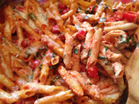 Creamy Pasta Bake with Cherry Tomatoes and Basil Recipe ... image