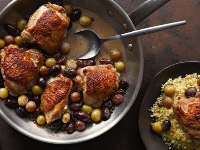Pan Roasted Chicken Thighs with Grapes and Olives Recipe ... image