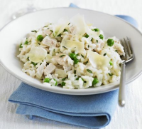 Roast chicken & pea risotto recipe - BBC Good Food image