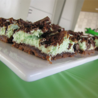 St. Patrick's Chocolate & Mint Cheesecake Bars Recipe ... image