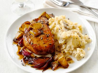 Pork Chops With Apples and Garlic Smashed Potatoes Recip… image