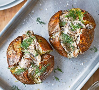 Mushroom jacket potatoes recipe | BBC Good Food image
