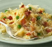 Easy risotto with bacon & peas recipe - BBC Good Food image