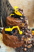 Easy Construction Cake {Excavator Cake} - CakeWhiz image